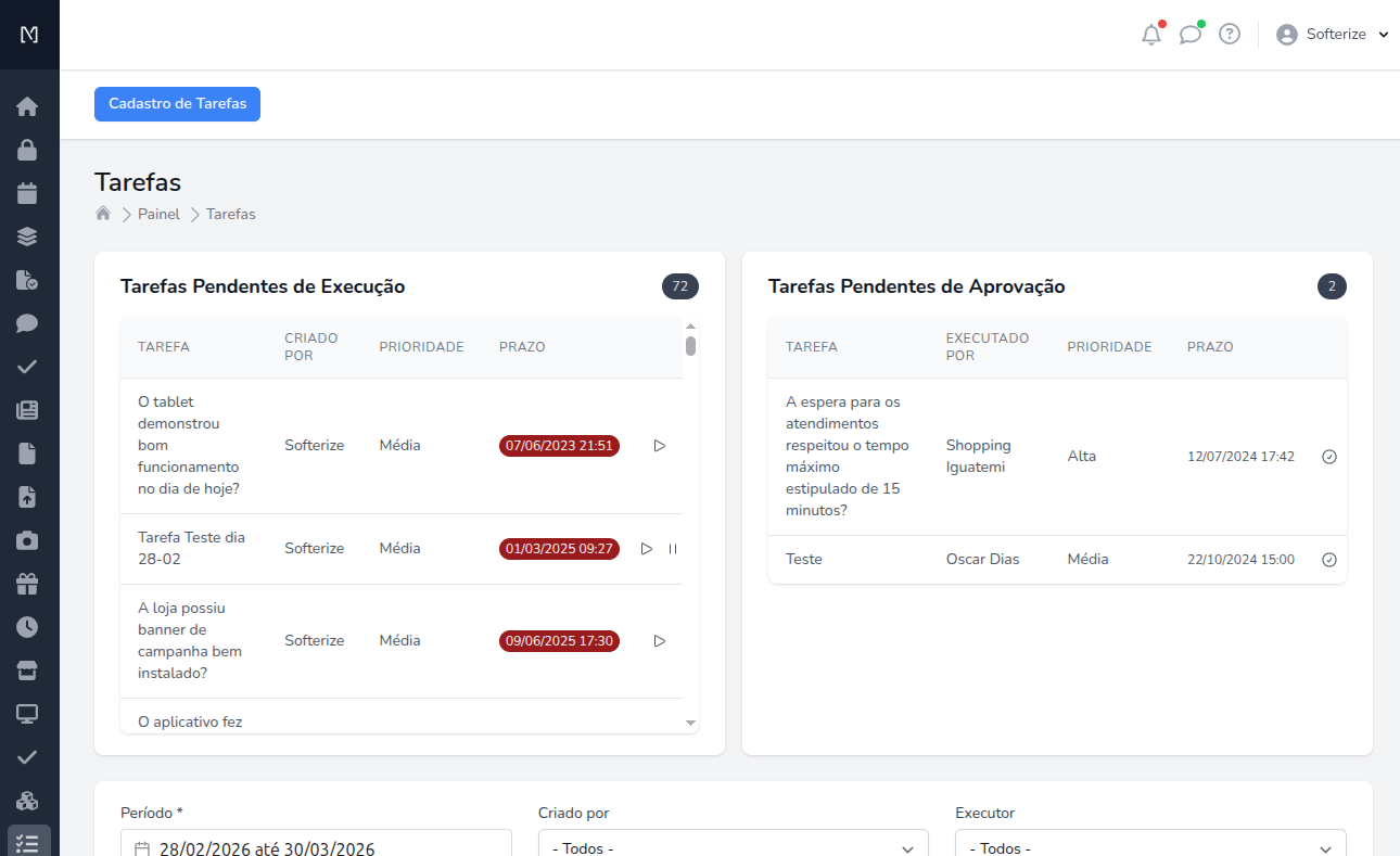 Tarefas & Planos de Ação